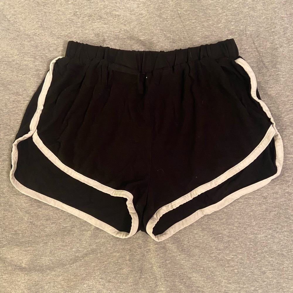 Black shorts outlined in white